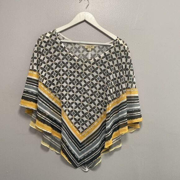 Abstract yellow and grey  lightweight spring ponch large - Picture 2 of 5